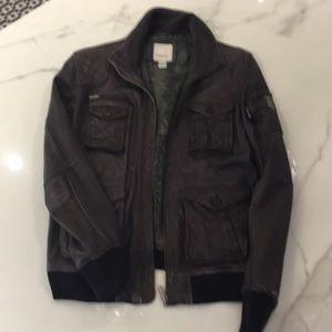 Men’s Diesel Lambskin Leather Bomber Jacket